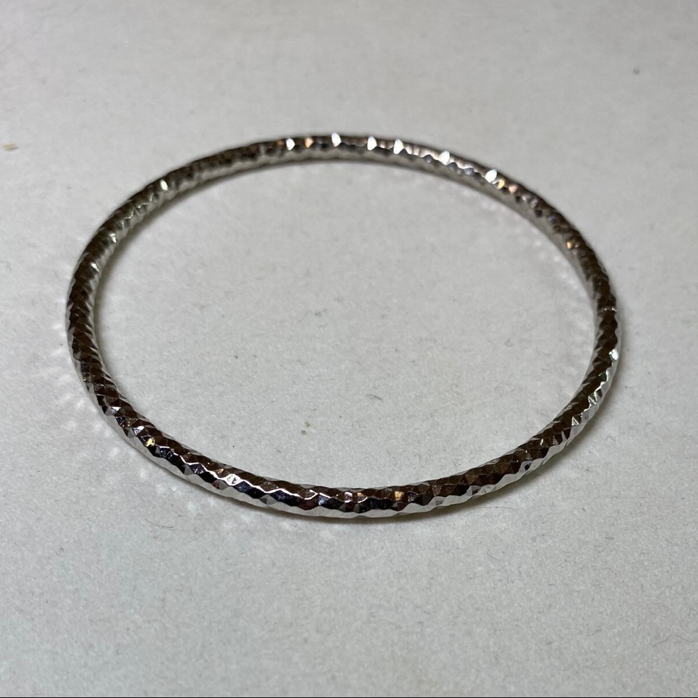 Florence Silver Hammered Bangle - image 3